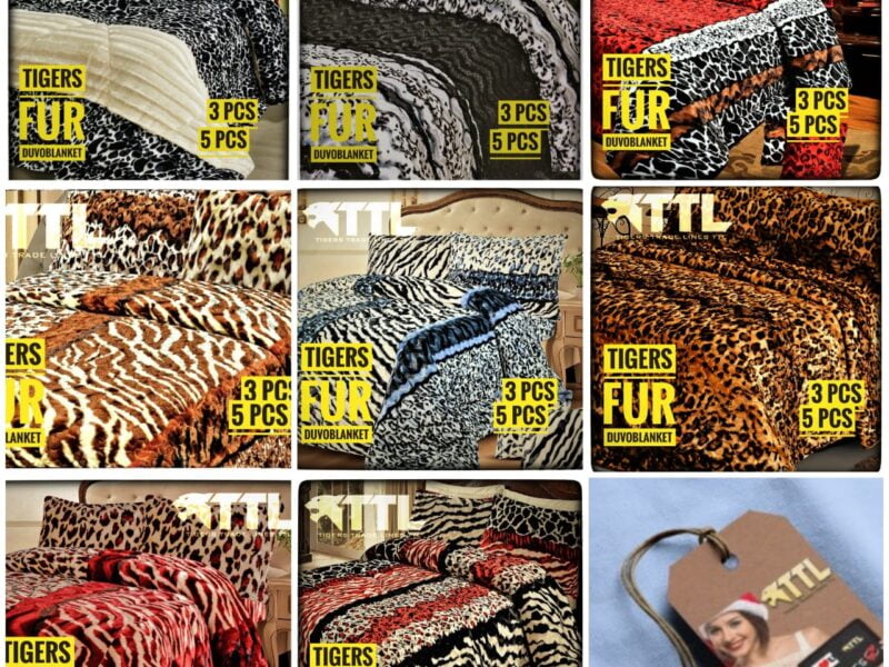 Comforter set Synthetic Fux Fur & Denim