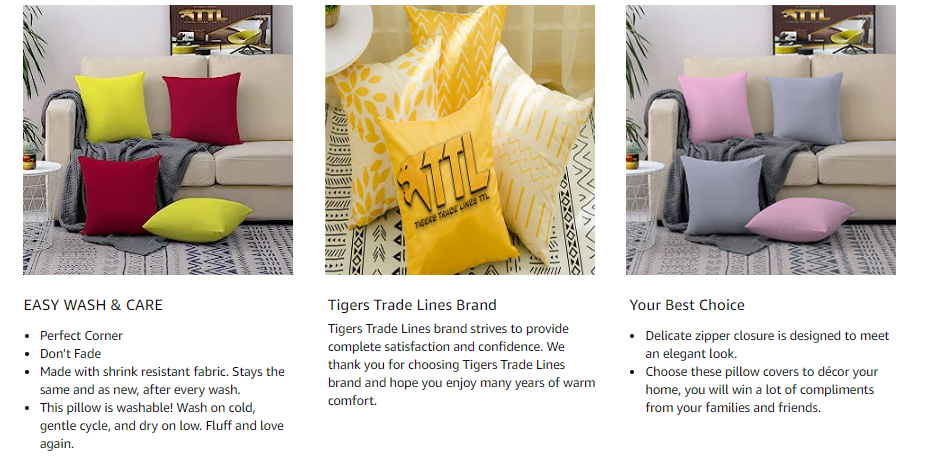 Tigers Trade Lines Brand:tigers Trade Lines Made Of High-Quality Egyptian Cotton For A Luxurious Feel. Multicolor Design Adds Vibrancy And Style To Any Space. Super Soft Fiber Insert Provides Optimal Comfort. Solid Colors And Zipper Closure Offer A Sleek And Sophisticated Look. Versatile And Suitable For Various Settings Such As Home, Hotels, Offices, Cafes, And Gardens. Durable And Breathable Material For Long-Lasting Use. Easy To Clean With Removable Cushion Insert And Zipper Closure. Available In Four Sizes (45 Cm X 45 Cm) To Fit Different Furniture And Decor Styles. And The Site Is Two Cushions . Please Allow 1~2Cm Deviation Because Of Hand-Cutting And Sewing.
