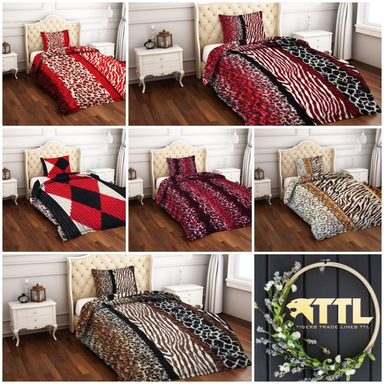 Luxury Tigers Winter Fur Comforter Set - Single Bed - 2 Pieces - Home, Hotels & Touristic Village/Modern